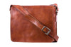 Umhängetasche Leder Braun Riemen Frontansicht | Tuscan Brief