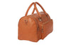 Reisetasche aus braunem Kalbsleder Seitenansicht | Victus' Duffle