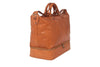 Reisetasche aus braunem Kalbsleder Seitenansicht | Titus' Duffle